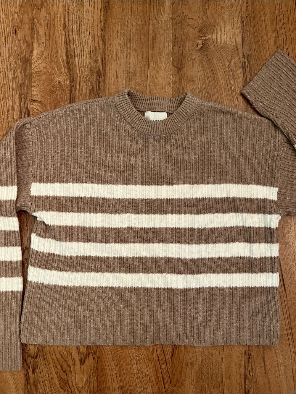 Pink Rose Textured Striped Sweater - Picture 4 of 6
